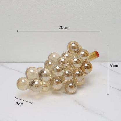 Modern silver gold & chrome crystal grape decorative sculpture dining room