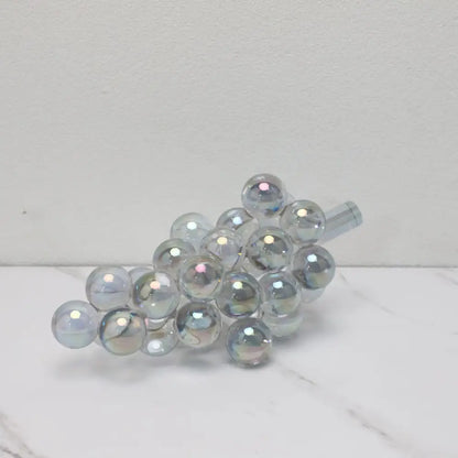 Modern silver gold & chrome crystal grape decorative sculpture dining room