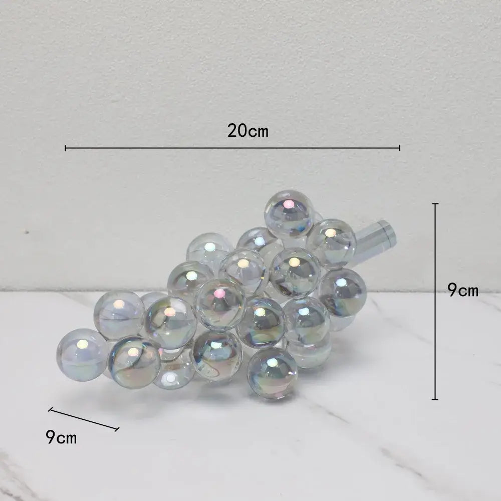 Modern silver gold & chrome crystal grape decorative sculpture dining room