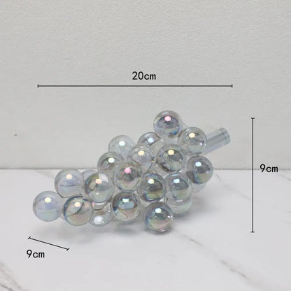 Modern silver gold & chrome crystal grape decorative sculpture dining room