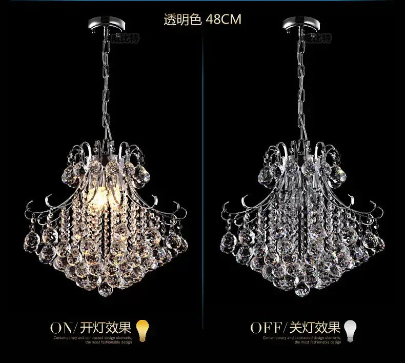 Modern silver & gold crystal chandelier living room pendant light