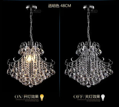 Modern silver & gold crystal chandelier living room pendant light