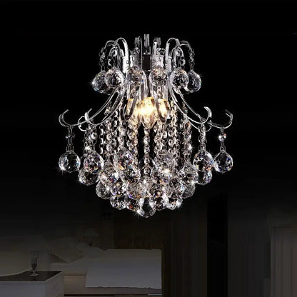 Modern silver & gold crystal chandelier living room pendant light