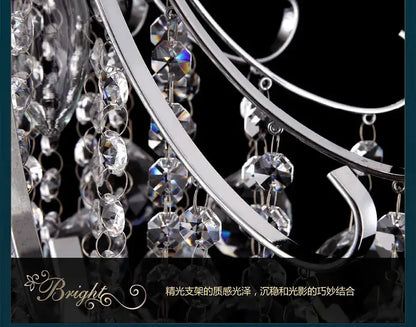 Modern silver & gold crystal chandelier living room pendant light