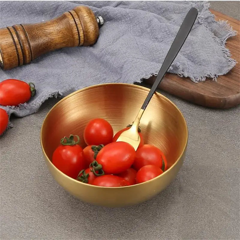 Modern silver & gold stainless steel mixing bowls kitchen set