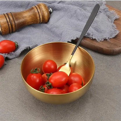Modern silver & gold stainless steel mixing bowls kitchen set