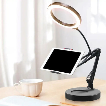 Modern silver led light mobile phone holder – bedroom desk lamp