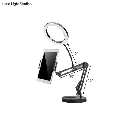 Modern silver led light mobile phone holder – bedroom desk lamp