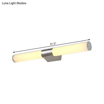 Modern silver led wall light – bathroom chrome sconce