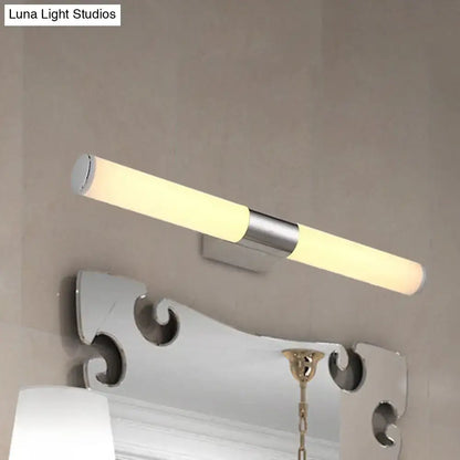 Modern silver led wall light – bathroom chrome sconce