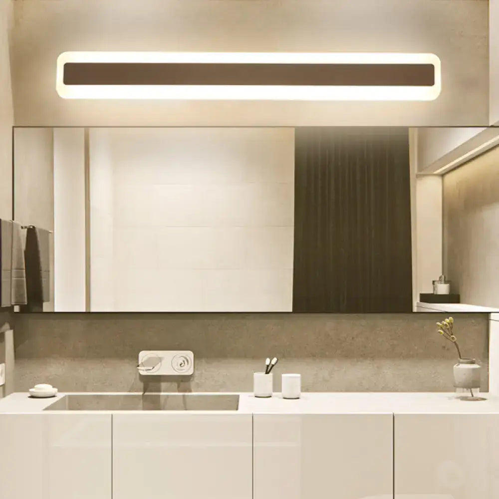 Modern silver led wall light – bathroom elongated metal shade