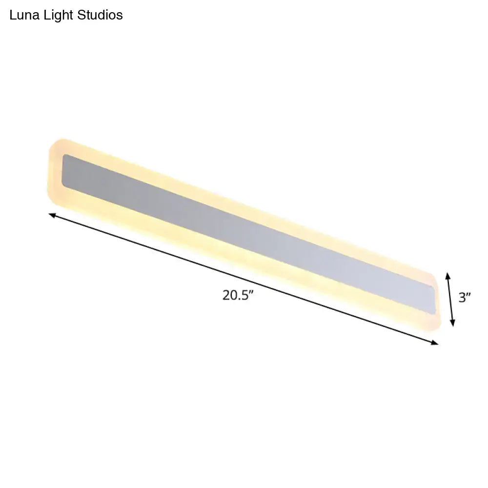Modern silver led wall light – bathroom elongated metal shade