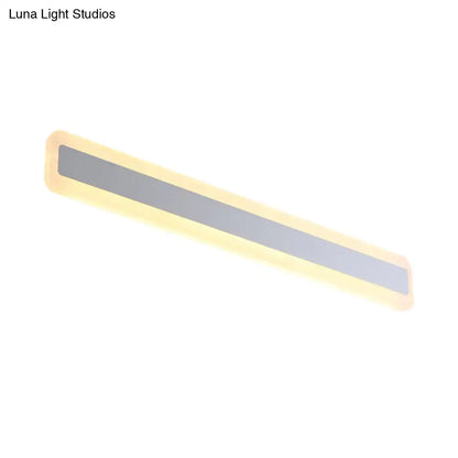Modern silver led wall light – bathroom elongated metal shade