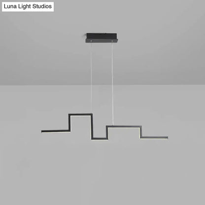 Modern silver linear kitchen island led pendant light