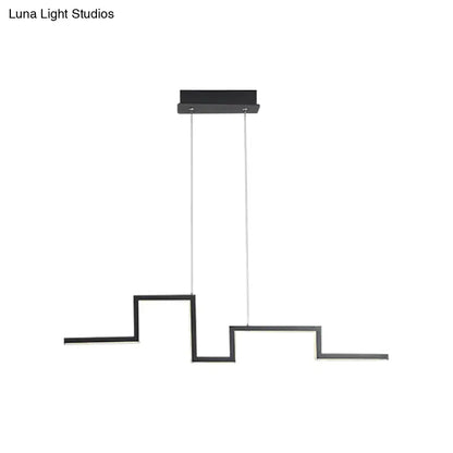 Modern silver linear kitchen island led pendant light