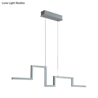 Modern silver linear kitchen island led pendant light