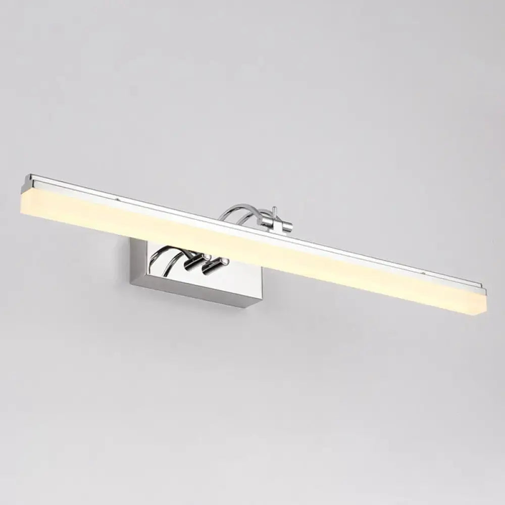 Modern silver linear led wall light bathroom acrylic shade warm white