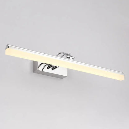 Modern silver linear led wall light bathroom acrylic shade warm white