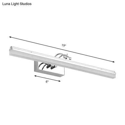 Modern silver linear led wall light bathroom acrylic shade warm white