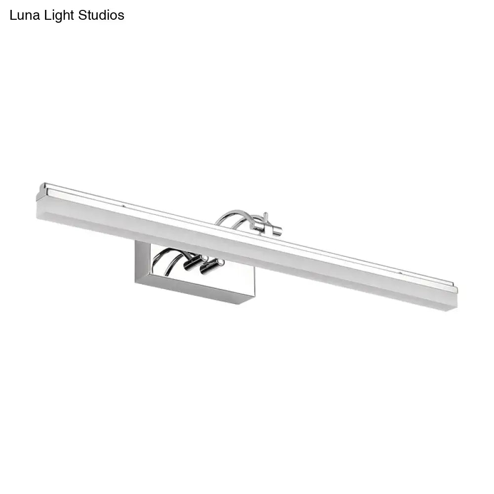 Modern silver linear led wall light bathroom acrylic shade warm white