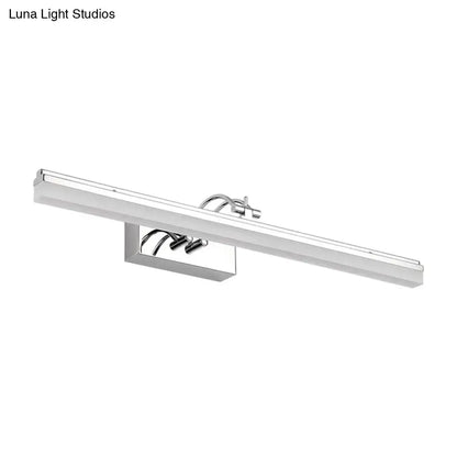 Modern silver linear led wall light bathroom acrylic shade warm white