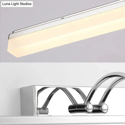 Modern silver linear led wall light bathroom acrylic shade warm white