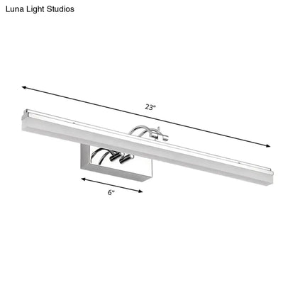 Modern silver linear led wall light bathroom acrylic shade warm white