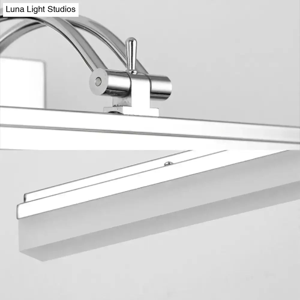 Modern silver linear led wall light bathroom acrylic shade warm white