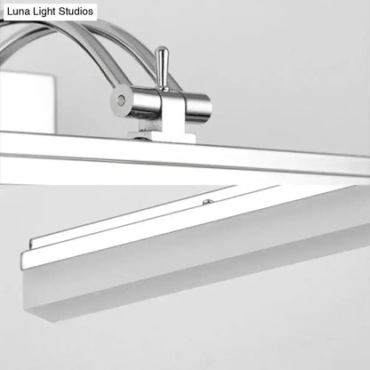 Modern silver linear led wall light bathroom acrylic shade warm white