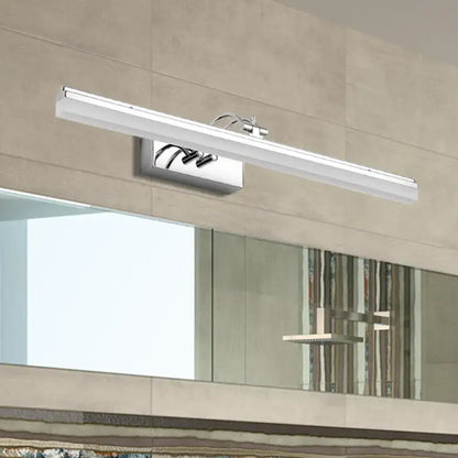 Modern silver linear led wall light bathroom acrylic shade warm white