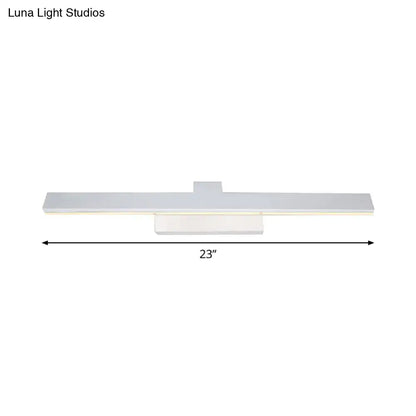 Modern silver minimalist led vanity lighting fixture for bathroom