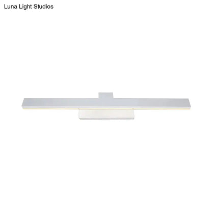 Modern silver minimalist led vanity lighting fixture for bathroom
