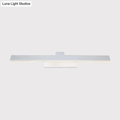 Modern silver minimalist led vanity lighting fixture for bathroom