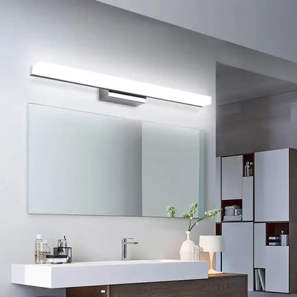 Modern silver minimalist vanity wall light for bathroom