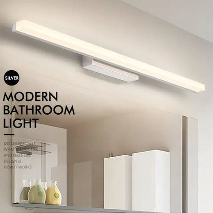 Modern silver minimalist vanity wall light for bathroom