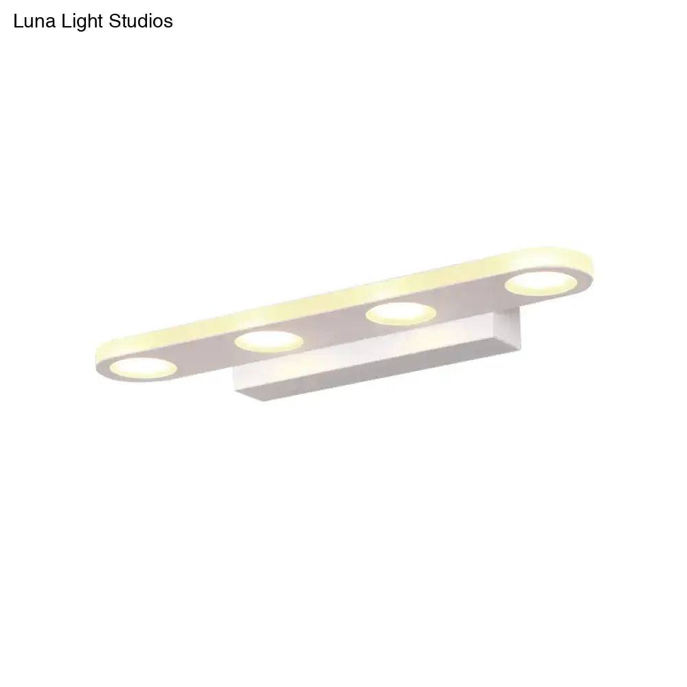 Modern silver oblong acrylic led wall light bathroom vanity mirror