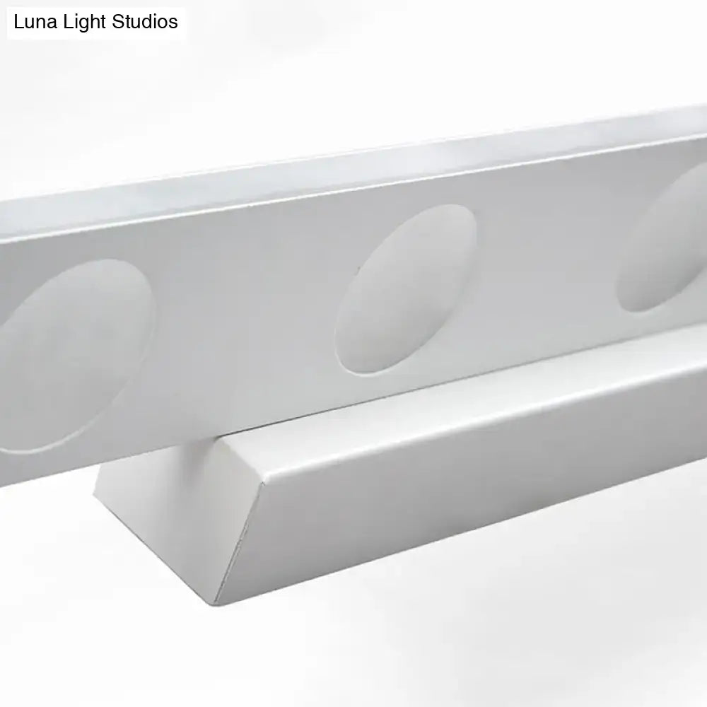 Modern silver oblong acrylic led wall light bathroom vanity mirror