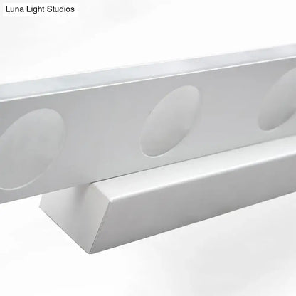 Modern silver oblong acrylic led wall light bathroom vanity mirror
