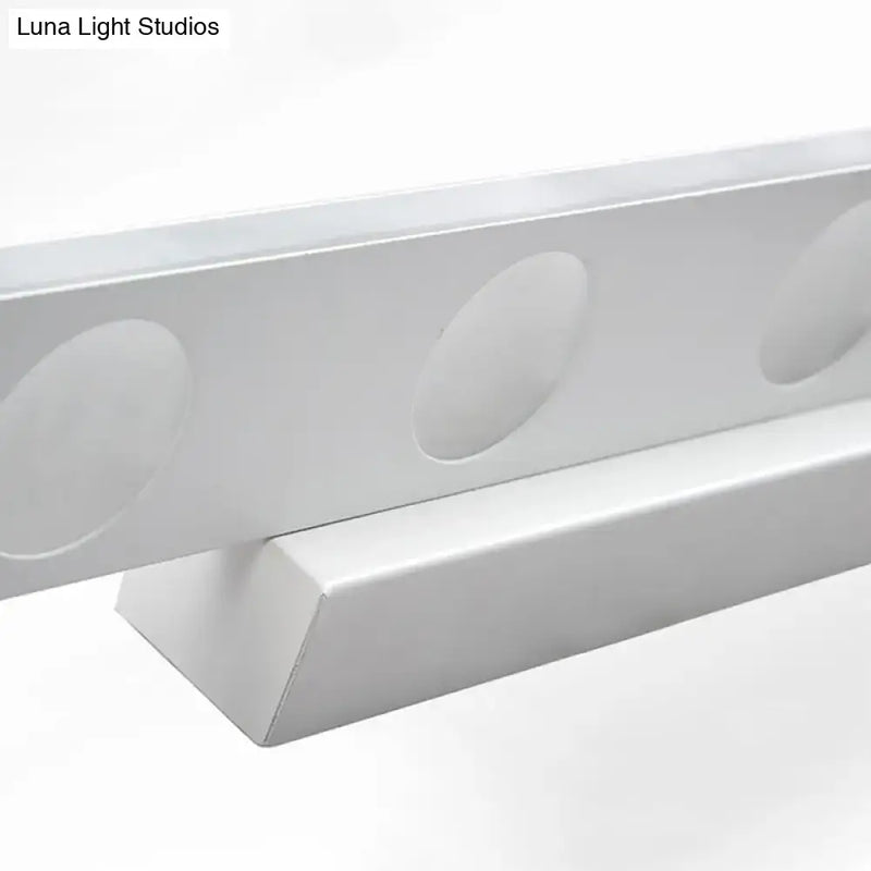 Modern silver oblong acrylic led wall light bathroom vanity mirror