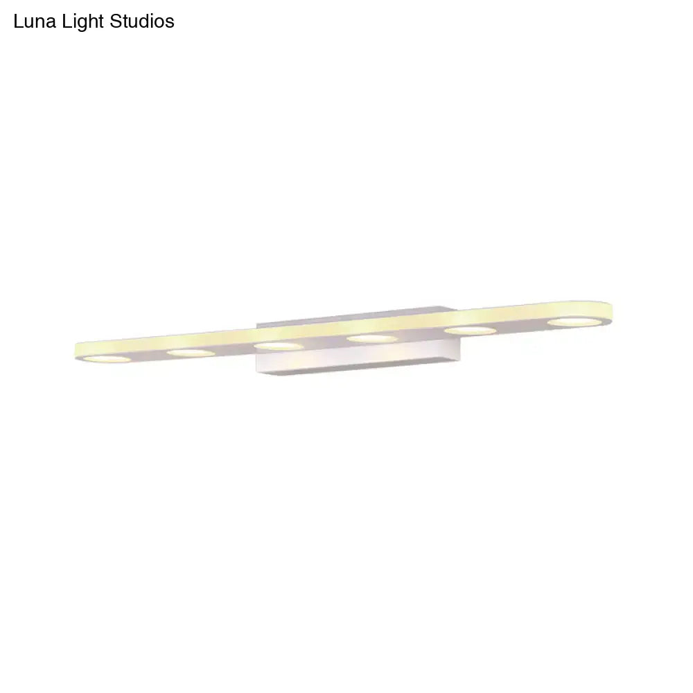 Modern silver oblong acrylic led wall light bathroom vanity mirror