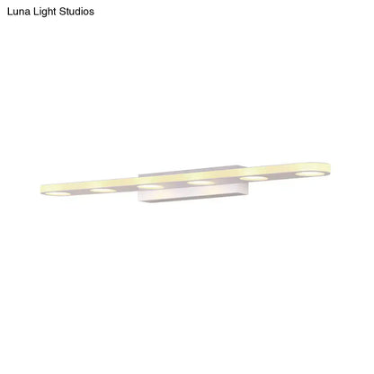 Modern silver oblong acrylic led wall light bathroom vanity mirror