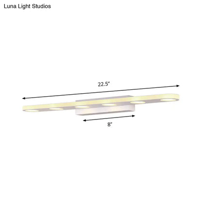 Modern silver oblong acrylic led wall light bathroom vanity mirror
