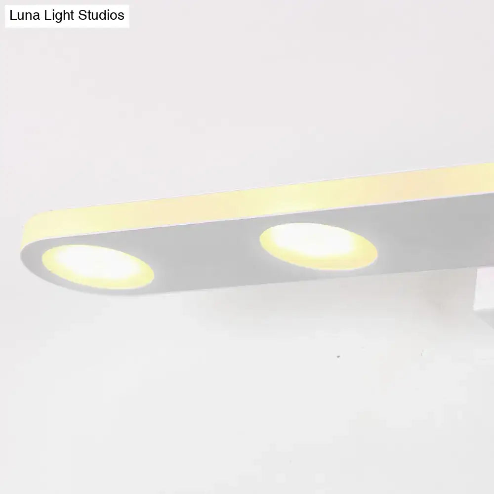 Modern silver oblong acrylic led wall light bathroom vanity mirror