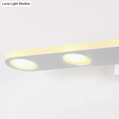 Modern silver oblong acrylic led wall light bathroom vanity mirror