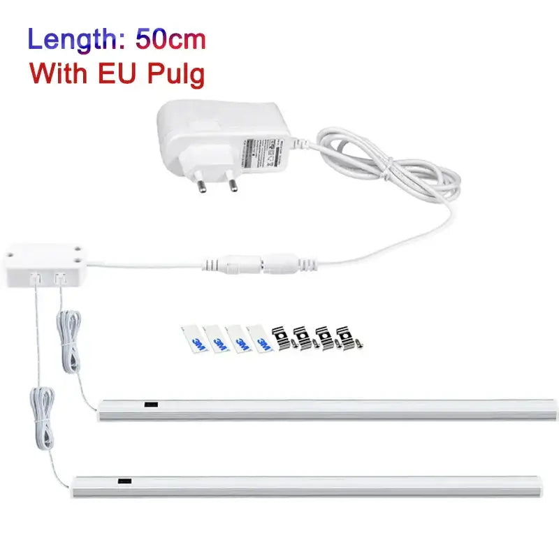 Modern silver rectangular led cabinet light with hand sweep switch kitchen