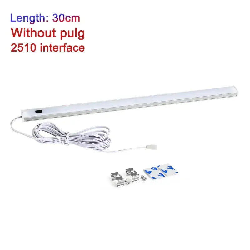 Modern silver rectangular led cabinet light with hand sweep switch kitchen