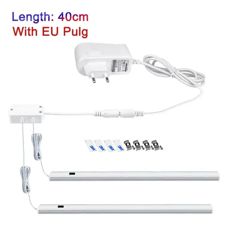 Modern silver rectangular led cabinet light with hand sweep switch kitchen