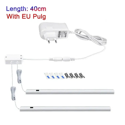 Modern silver rectangular led cabinet light with hand sweep switch kitchen