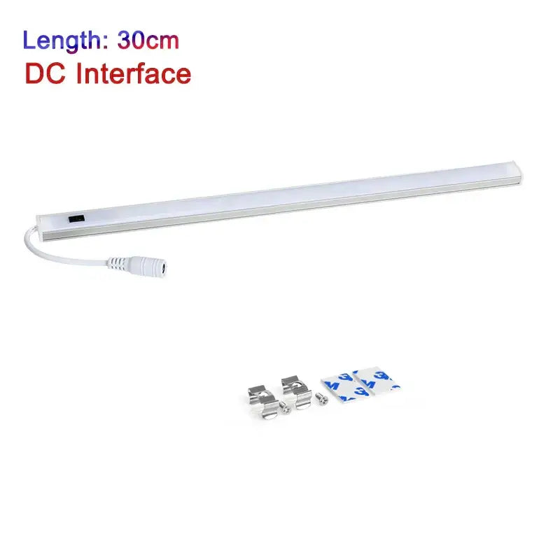 Modern silver rectangular led cabinet light with hand sweep switch kitchen