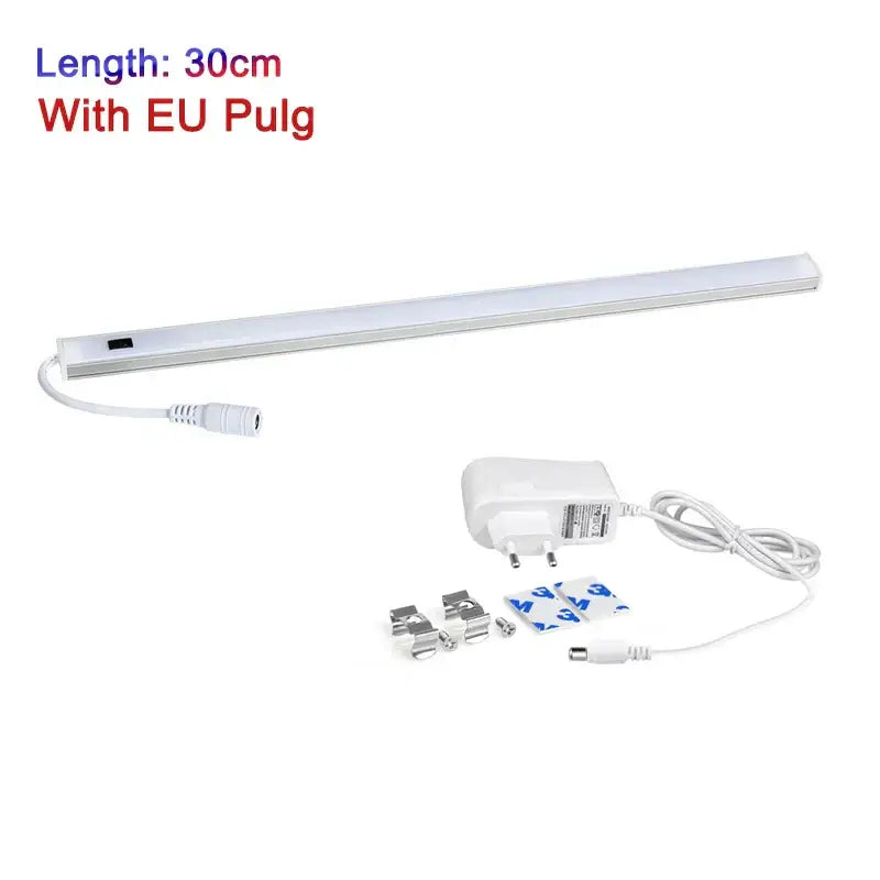Modern silver rectangular led cabinet light with hand sweep switch kitchen